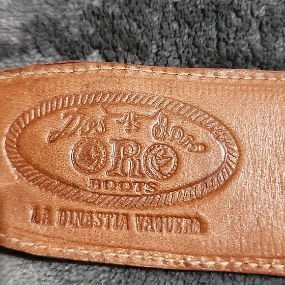 Dos De Oro Brown Crocodile Embossed Belt - Picture 6 of 8